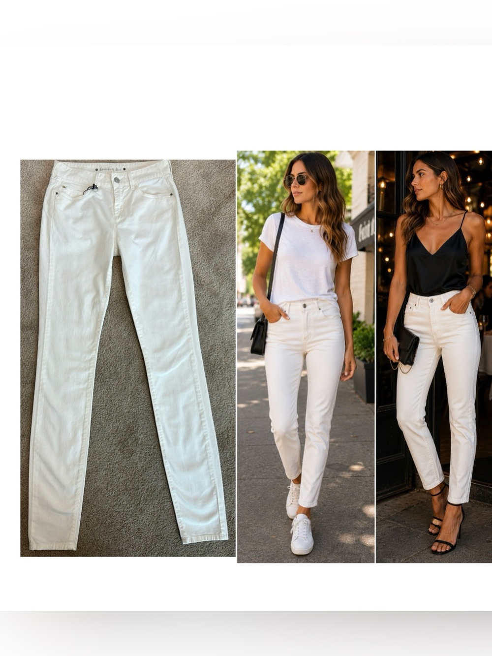 White Straight-Leg Jeans